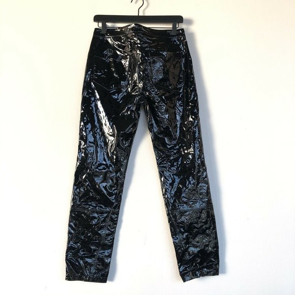 Zeynep Arcay Patent Leather Pants Ankle Slits 4 - Picture 9 of 12